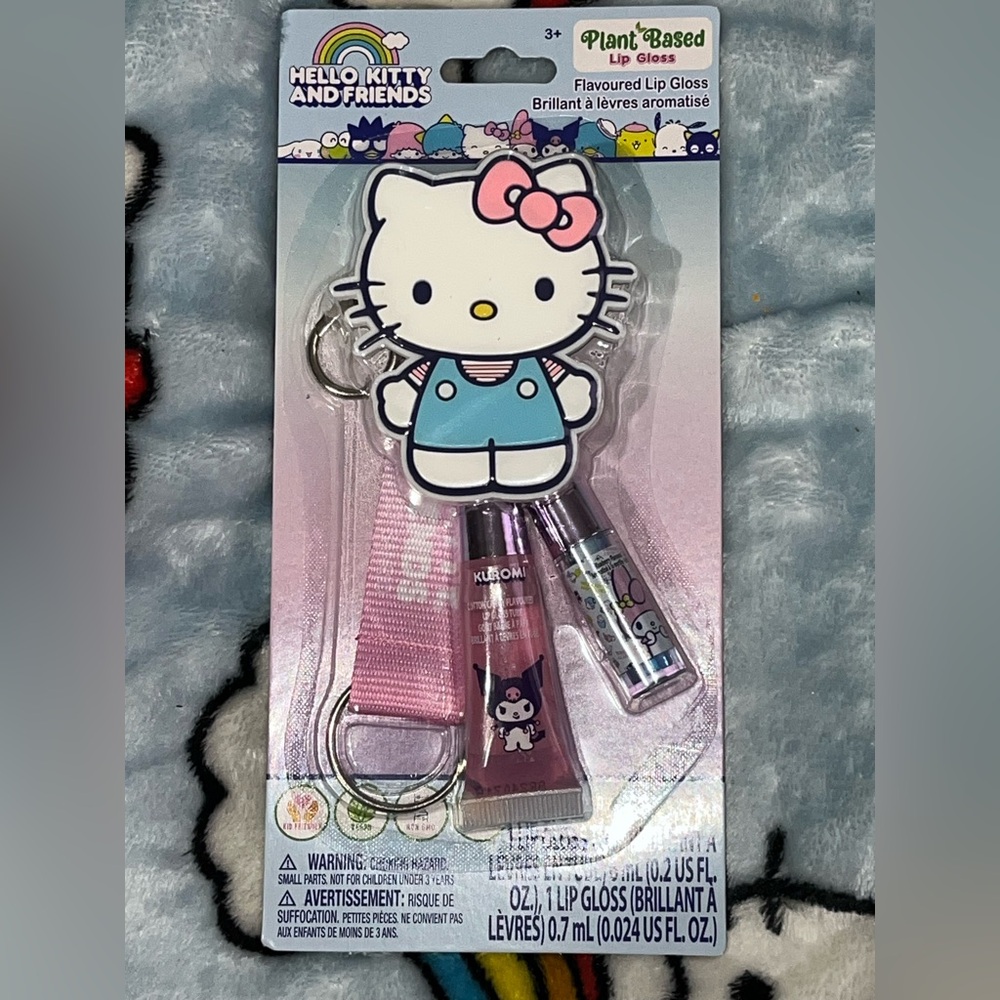 Hello Kitty Lip Gloss Keychain Set - Pink NEW NIB NWT